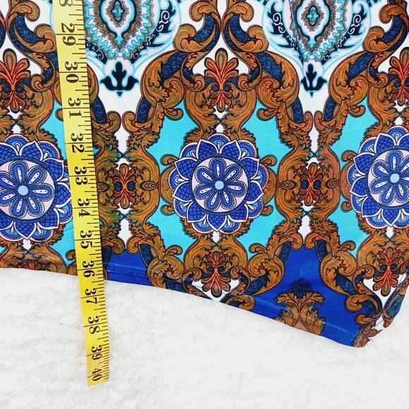 Tunic Dress Size 3XL Royal Orange Paisley Boho Festival Whimsycore Maximalist - Picture 5 of 13